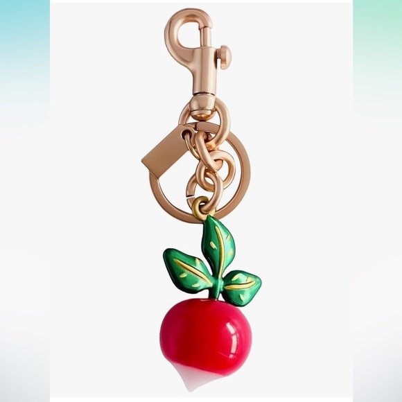 Cute Radish purse charm with gold hardware - Picture 1 of 3